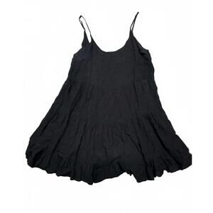 LC Lauren Conrad Black Tiered Mini Dress - Sleeveless Babydoll Sun Dress - M